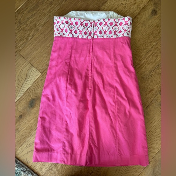 Lilly Pulitzer cotton strapless shift dress with lace detail womens 6 - Picture 5 of 7